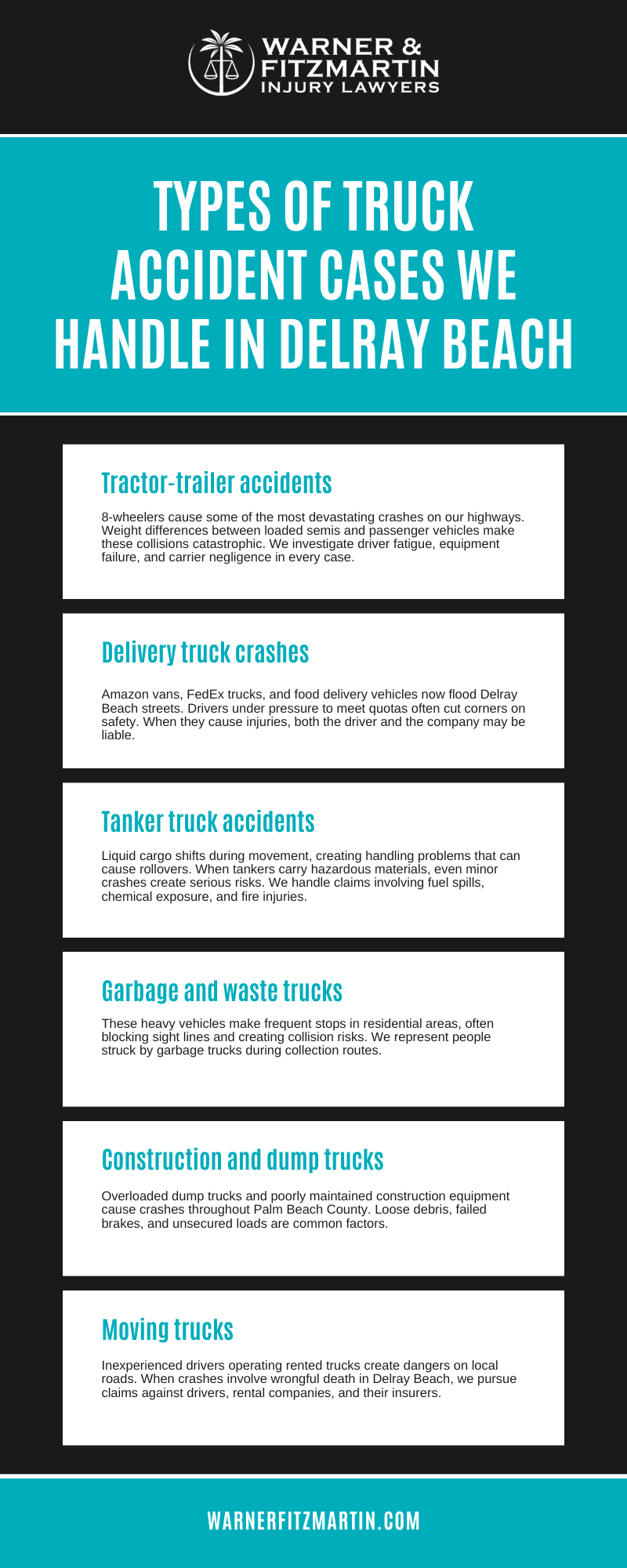 Types Of Truck Accident Cases We Handle In Delray Beach Infographic