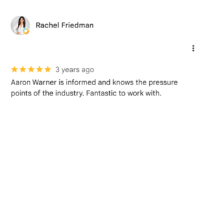 Google review from Rachel Friedman